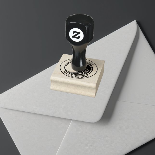 Custom Brand Logo Rubber Stamp (Business Logo Circle Wood Rubber Stamp)
