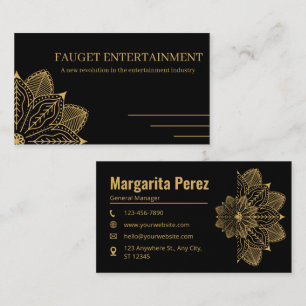 Custom Branded Black & Gold Elegant Name  Business Card