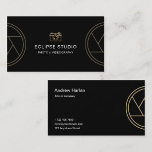 Custom Branded Black Minimalist Photographer Business Card
