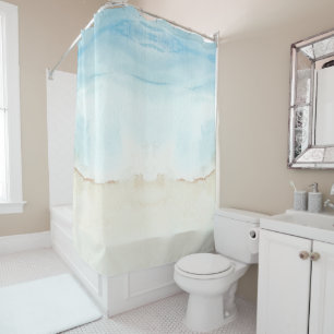 Custom Branded Blue Summer Ocean Shower Curtain