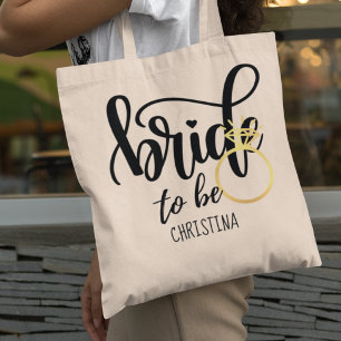 Custom Branded Bride-To-Be Bacehelorette Bridal Tote Bag