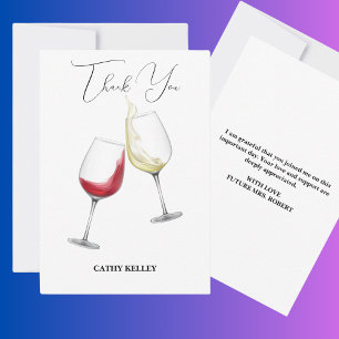 Custom Branded Brunch and Bubbly Bridal Shower  Thank You Card