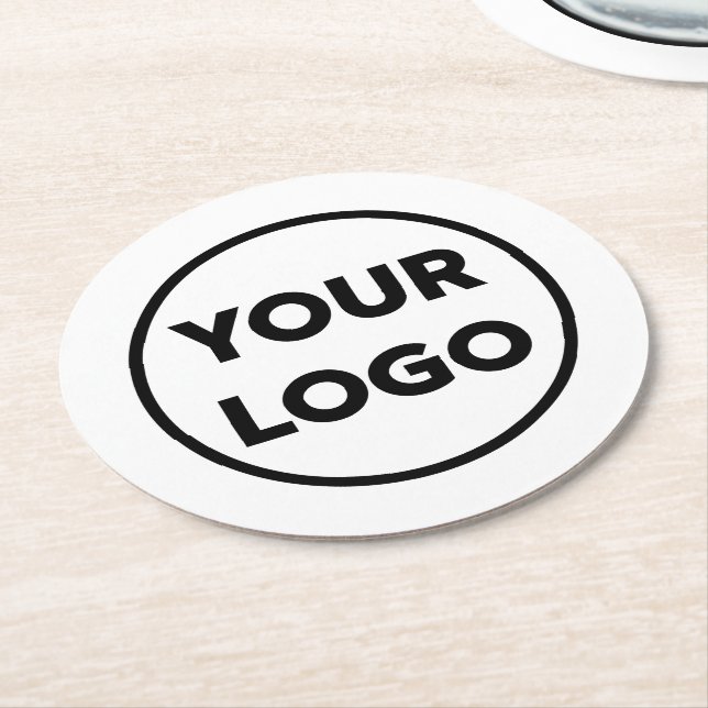 Custom Branded Business Company Logo Promotional Round Paper Coaster (Angled)