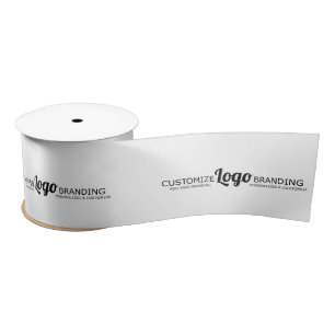 Custom Branded Business Logo Company Packaging  Satin Ribbon