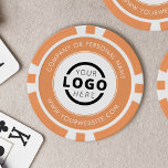 Custom Branded Business Logo Promotional Poker Chips<br><div class="desc">Create your own custom orange poker chips with your company logo,  website and name.</div>