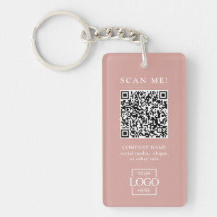 Custom Branded Business Logo QR Code Modern Key Ring