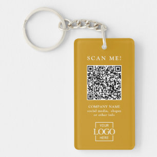 Custom Branded Business Logo QR Code Modern Key Ring
