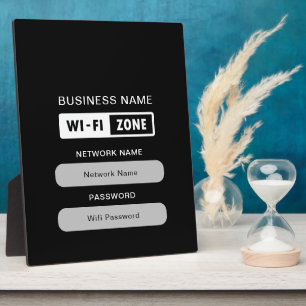 Custom Branded Business Name Wifi Details & Logo Plaque