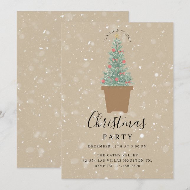 Custom Branded Christmas Party Invitation (Front/Back)