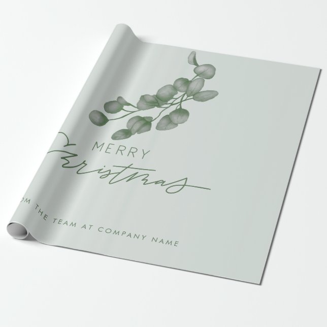 Custom Branded Company Name Merry Christmas  Wrapping Paper (Unrolled)
