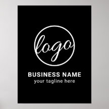 Custom Branded Company Simple Black Business Logo Poster