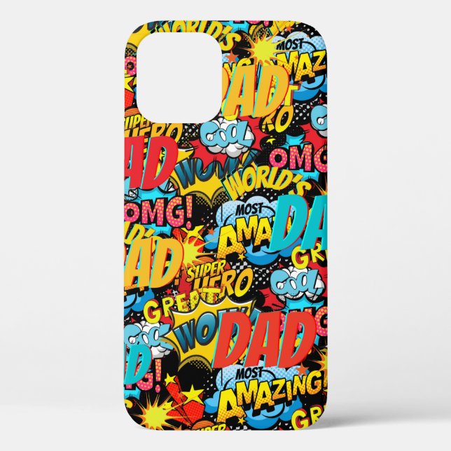 Custom Branded DAD Gift - Comic Superhero Fun Name Case-Mate iPhone Case (Back)