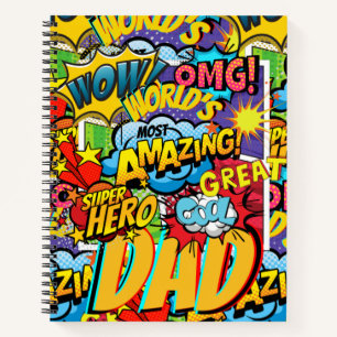 Custom Branded DAD Gift - Comic Superhero Fun Name Notebook