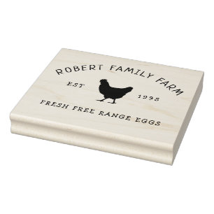 Custom Branded Family Farm   Egg Carton Stamp