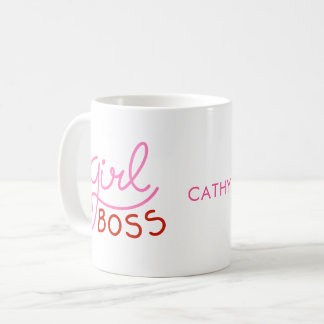 Custom Branded Girl Boss Funky Hearts Name Coffee Mug