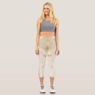 Custom Branded Gold Resin Aesthetic Quotes  Capri Leggings