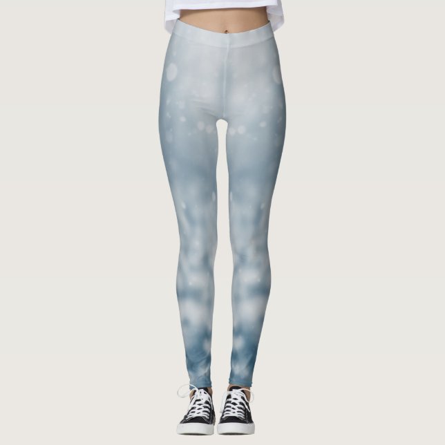 Custom Branded Grey Minimalist Hello Winter Leggings (Front)