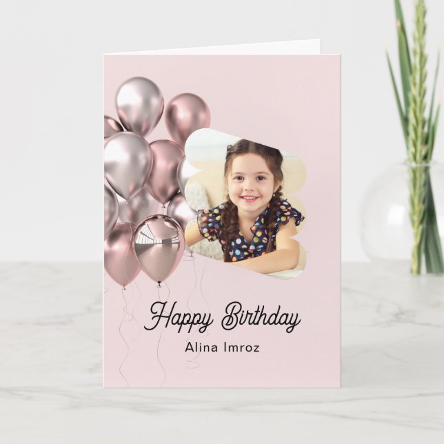 Custom Branded Happy Birthday Folded Greeting Card (Front)