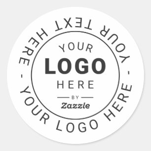 Custom Branded Logo and Text Business Classic Round Sticker