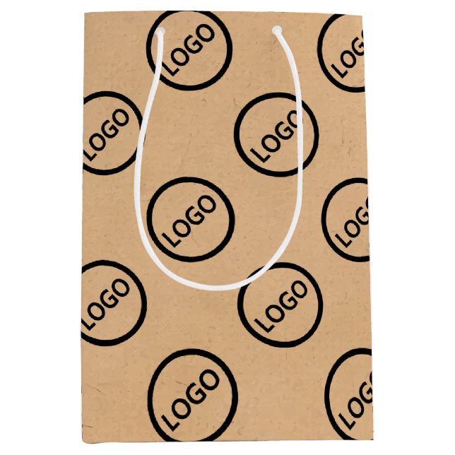 Custom Branded Logo Business Company Packaging Medium Gift Bag (Front)