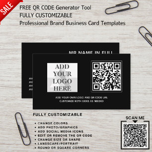 CUSTOM BRANDED LOGO DESIGN QR CODE TEMPLATE  BUSINESS CARD