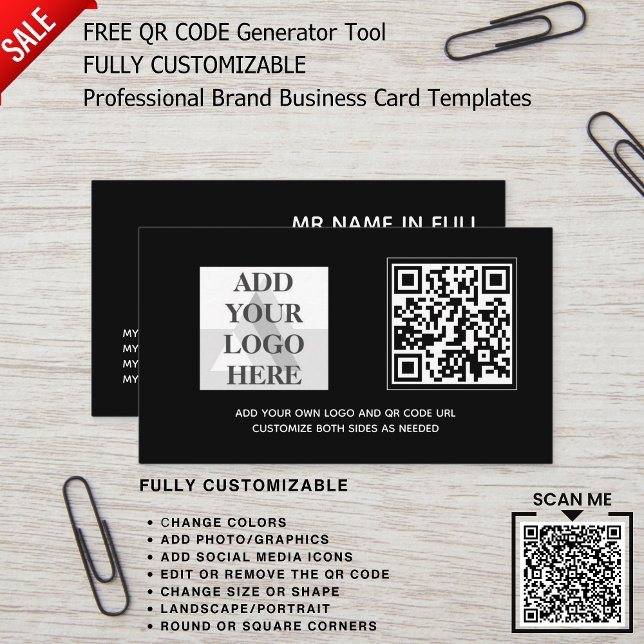CUSTOM BRANDED LOGO DESIGN QR CODE TEMPLATE  BUSINESS CARD (Creator Uploaded)