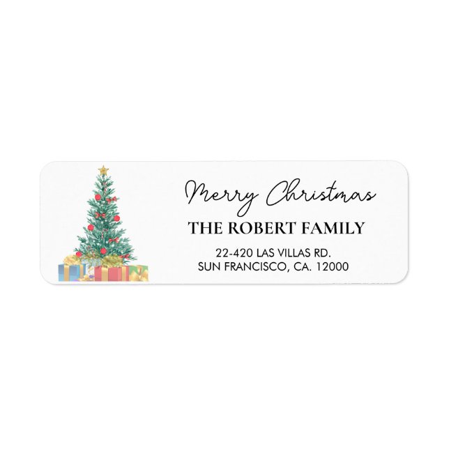 Custom Branded Merry Christmas Return Address  (Front)