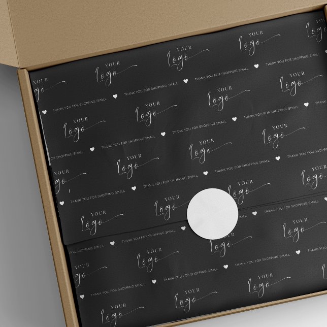 Custom Branded Minimal Logo Black Packaging Tissue Paper (Custom branded tissue paper with your logo and custom text)