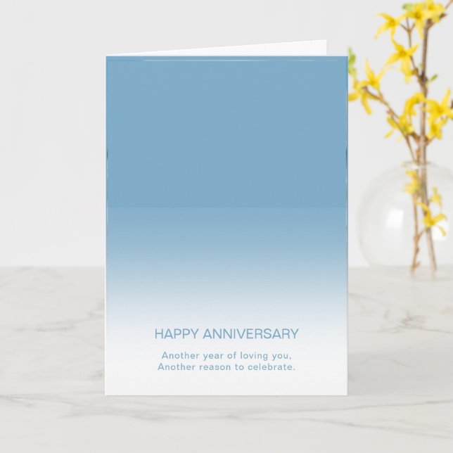 Custom Branded Modern Anniversary Photo Card (Yellow Flower)