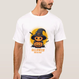 Custom Branded Orange & White Halloween T-Shirt