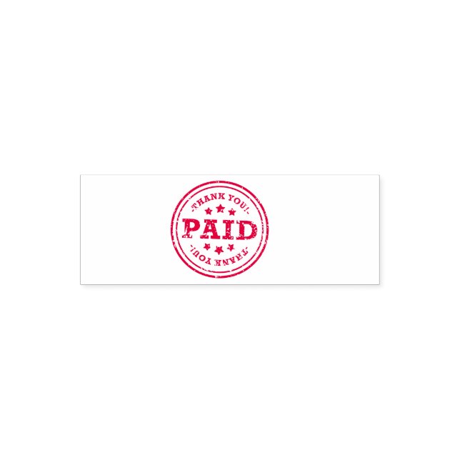 Custom Branded PAID Basic Office or Business Bank  Self-inking Stamp (Design)