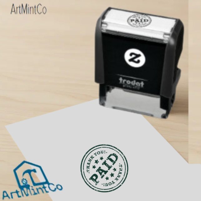 Custom Branded PAID Basic Office or Business Bank  Self-inking Stamp (Creator Uploaded)