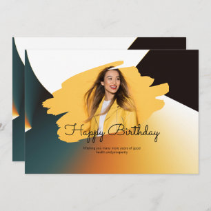 Custom Branded Photo Happy Birthday Flat Holiday Card