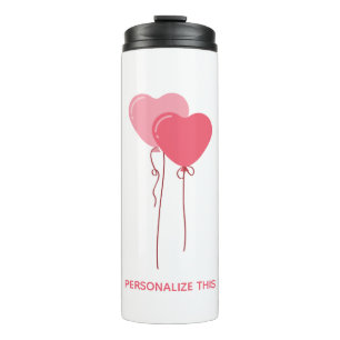 Custom Branded Pink Minimalist Valentine  Thermal Tumbler
