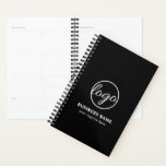 Custom Branded Promotional Logo Black Business Planner<br><div class="desc">Custom black business planner featuring a minimalist design with your logo along with two lines of text.   These simple custom planners are great to give as client gifts or as promotional items / give aways for corporate events or trade shows.</div>