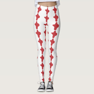 Custom Branded Red Corner pattern modern Leggings 