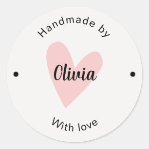 Custom Branded Simple Beige Cute Classic Round Sticker