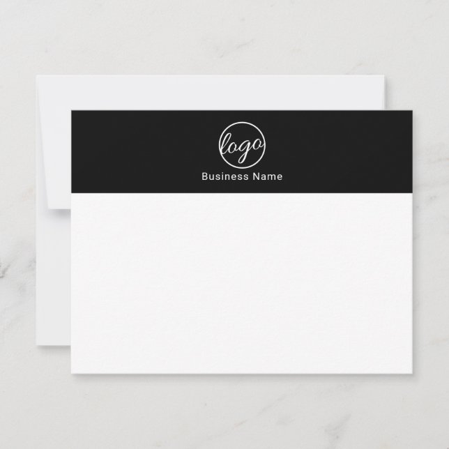 Custom Branded Simple Company Black Business Logo Card (Front)