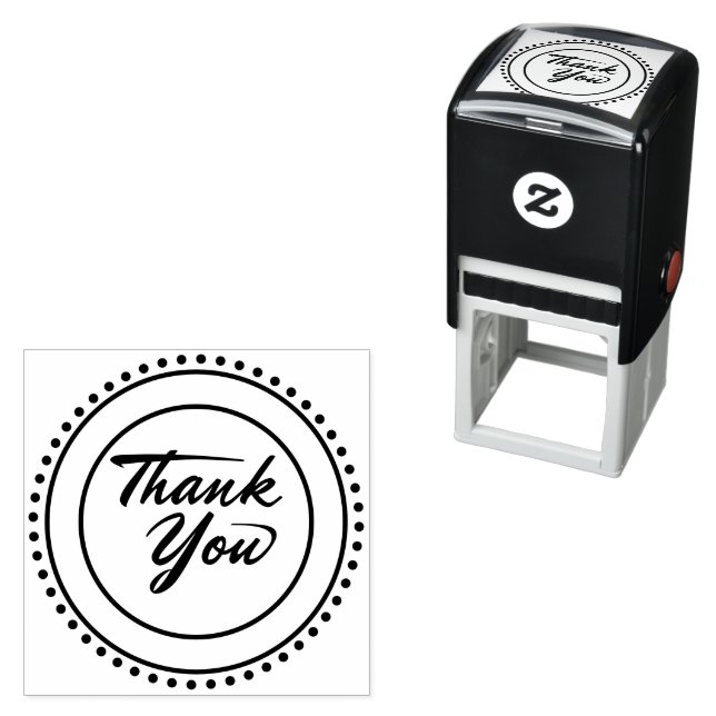 Custom Branded Thank You | Elegant Metallic Gold  Self-inking Stamp (In Situ)