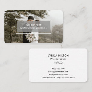 Custom Branded Wedding Photography White  Business Card