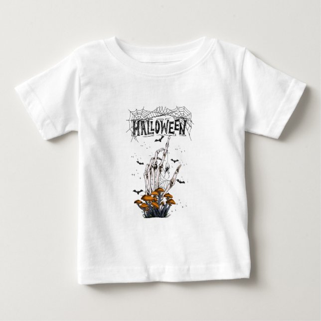 Custom Branded White Modern Halloween T-Shirt (Front)