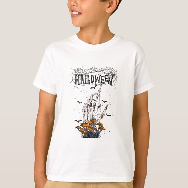 Custom Branded White Modern Halloween T-Shirt (Front)