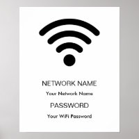 Custom Branded Wifi Network and Password White