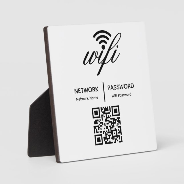 Custom Branded Wifi Password Personalised QR Code  Plaque (Front)
