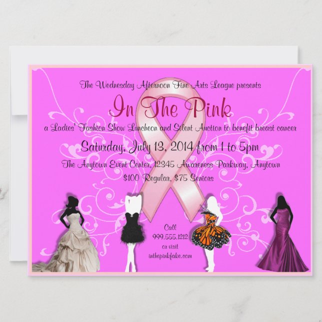 Custom Breast Cancer Event Invitations (Front)