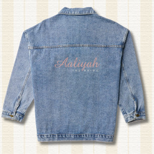 Custom Bridal Denim Jacket   Blush Pink & Ivory