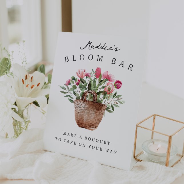 Custom Bridal Shower Bloom Bar Pedestal Sign (Creator Uploaded)
