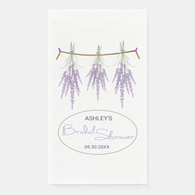 Custom Bridal Shower Dried Lavender Bundles Napkin (Front)