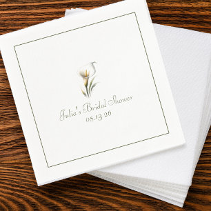 Custom Bridal Shower Elegant Classic Calla Lily Napkin