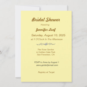 Custom Bridal Shower Minimalist Simple Invitation